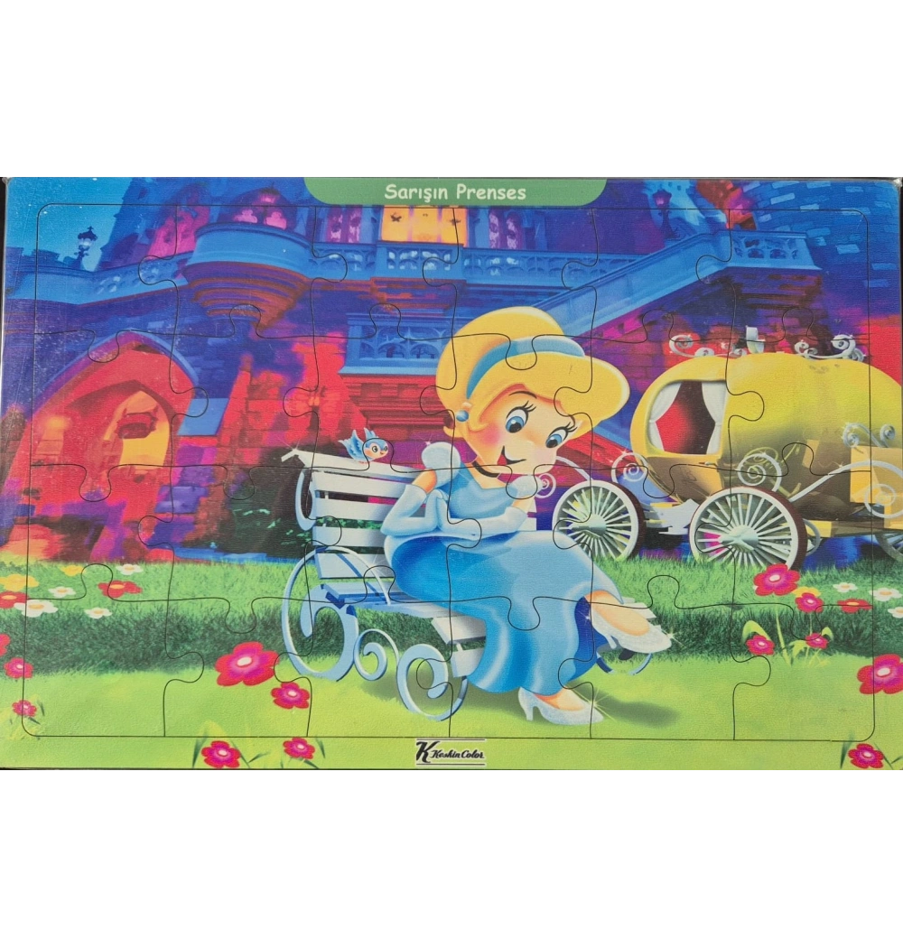 Ahşap Puzzle 24x30 cm 24 Parça Sarışın Prenses