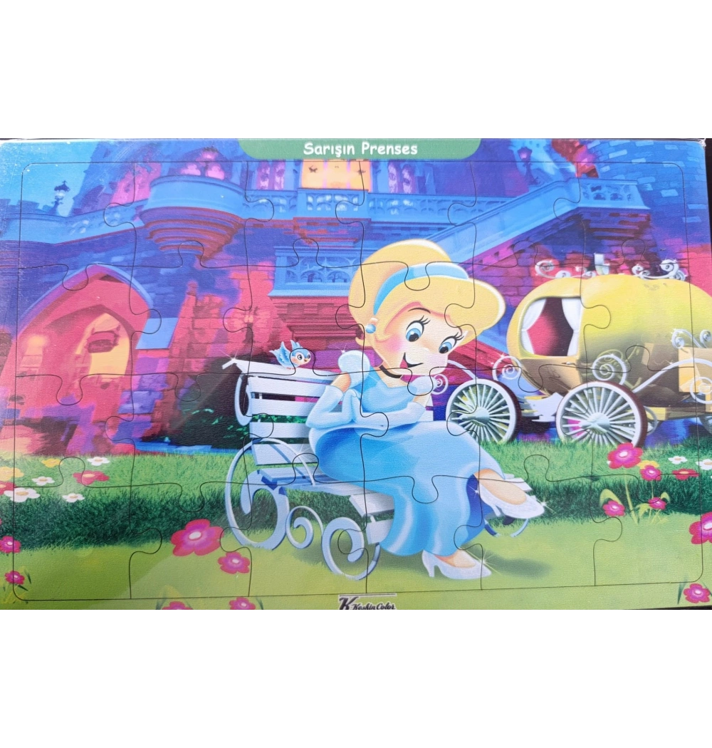 Ahşap Puzzle 24x30 cm 24 Parça Sarışın Prenses