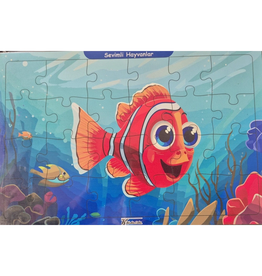 Ahşap Puzzle 24x30 cm 24 Parça Sevimli Hayvanlar Balık