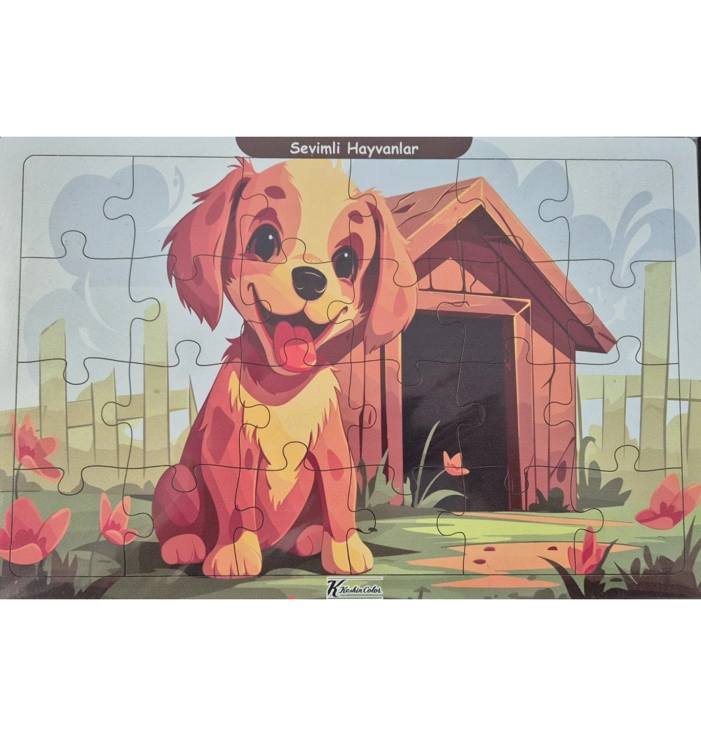 Ahşap Puzzle 24x30 cm 24 Parça Sevimli Hayvanlar Köpek