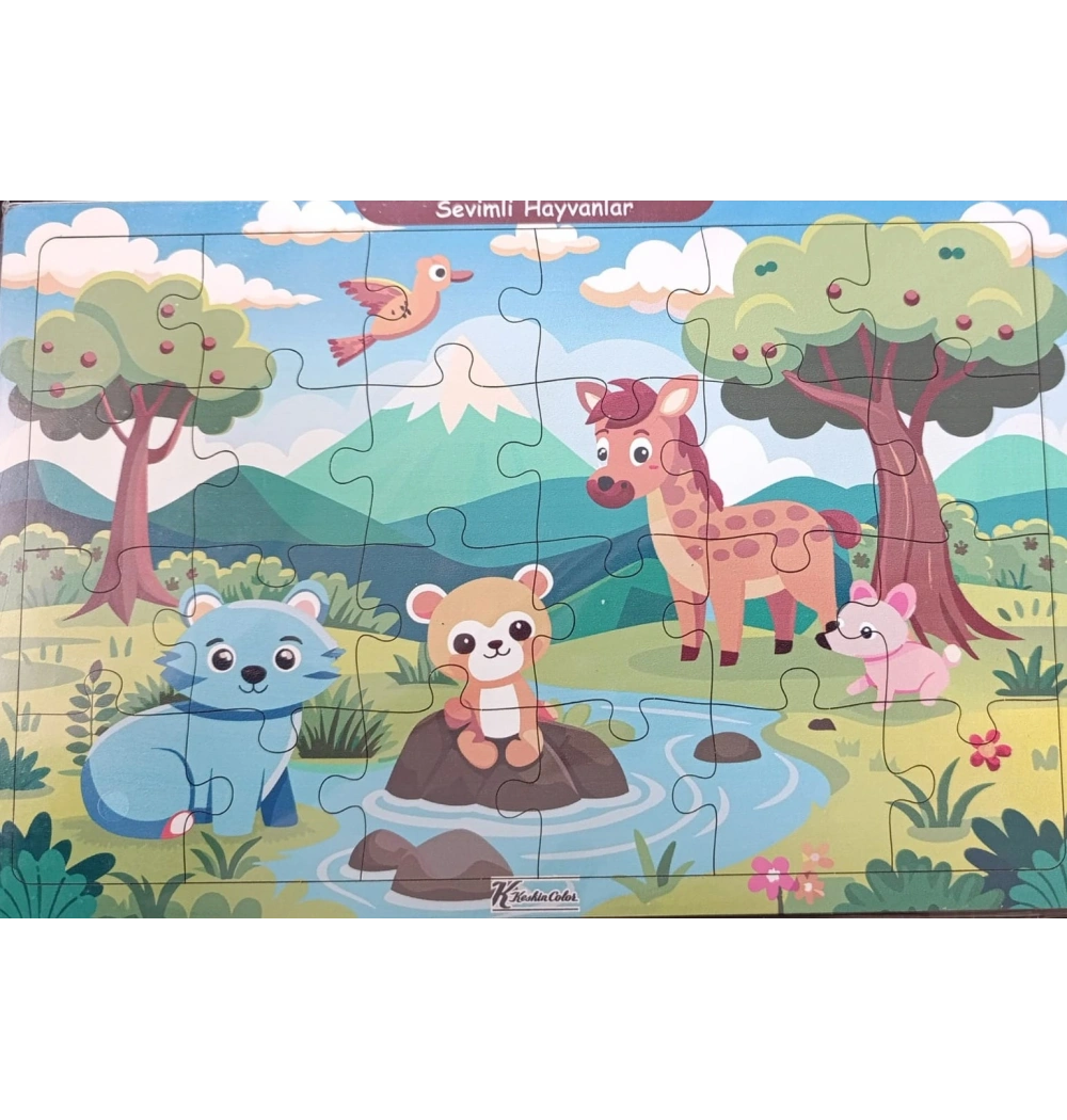 Ahşap Puzzle 24x30 cm 24 Parça Sevimli Hayvanlar Orman Hayvanları