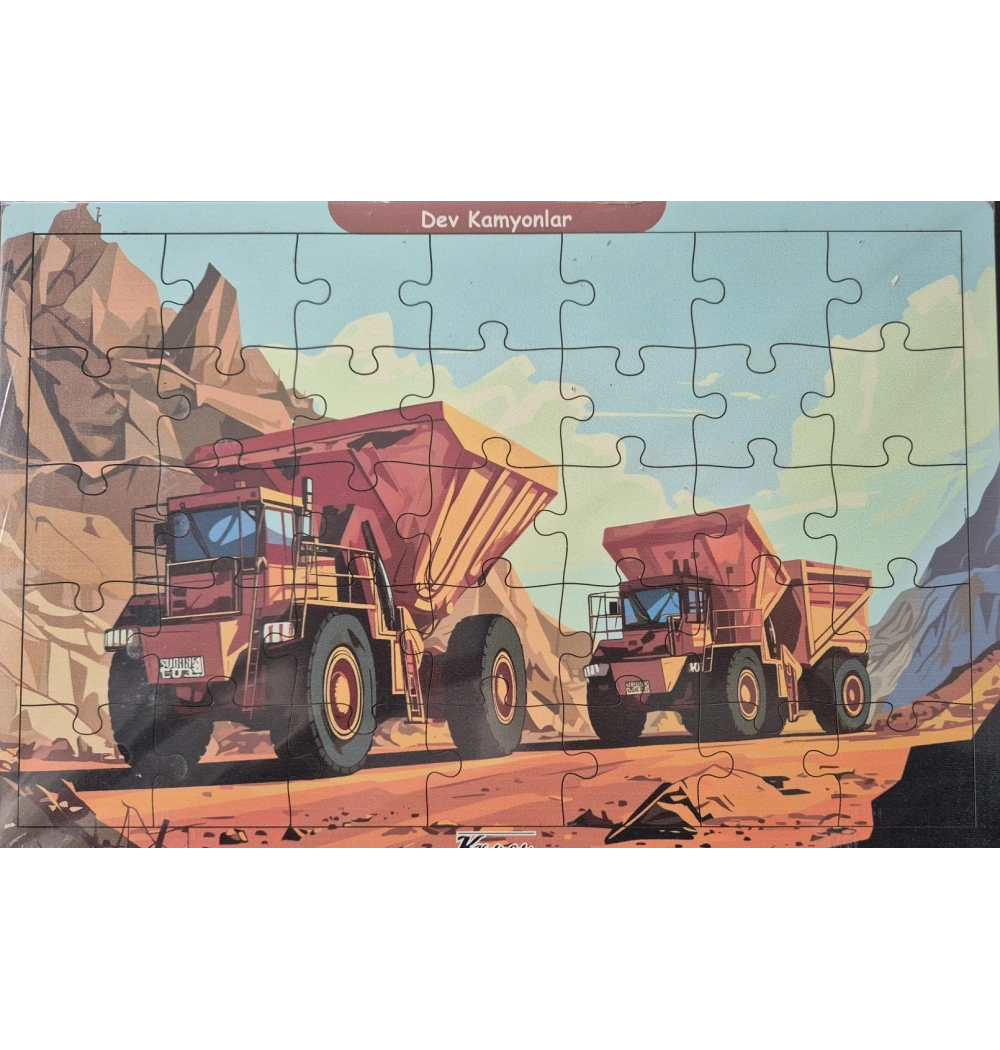 Ahşap Puzzle 24x30 cm 35 Parça Dev Kamyonlar