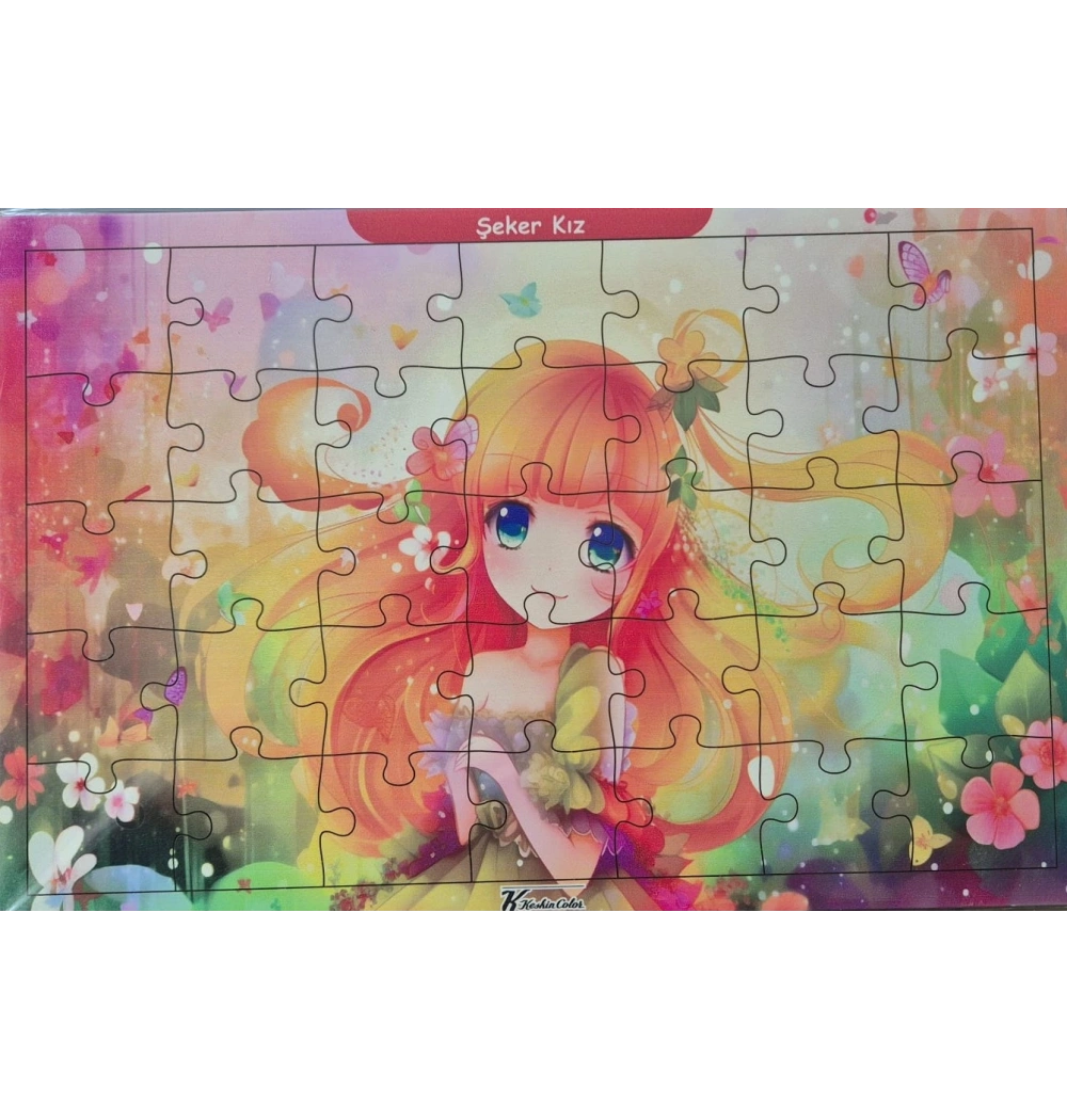 Ahşap Puzzle 24x30 cm 35 Parça Şeker Kız