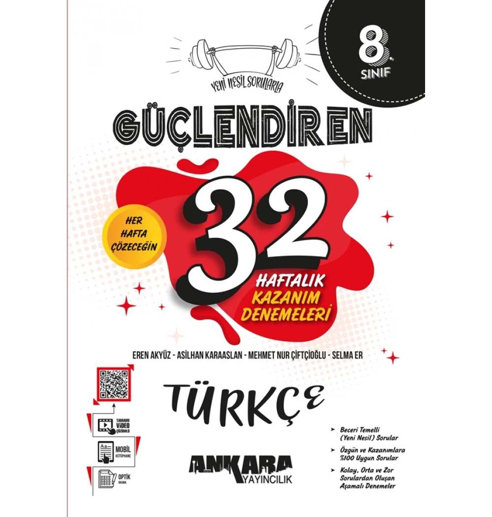 Ankara 8. Sınıf Türkçe Güçlendi̇Ren 32 Haftalik Kazanim Denemeleri̇
