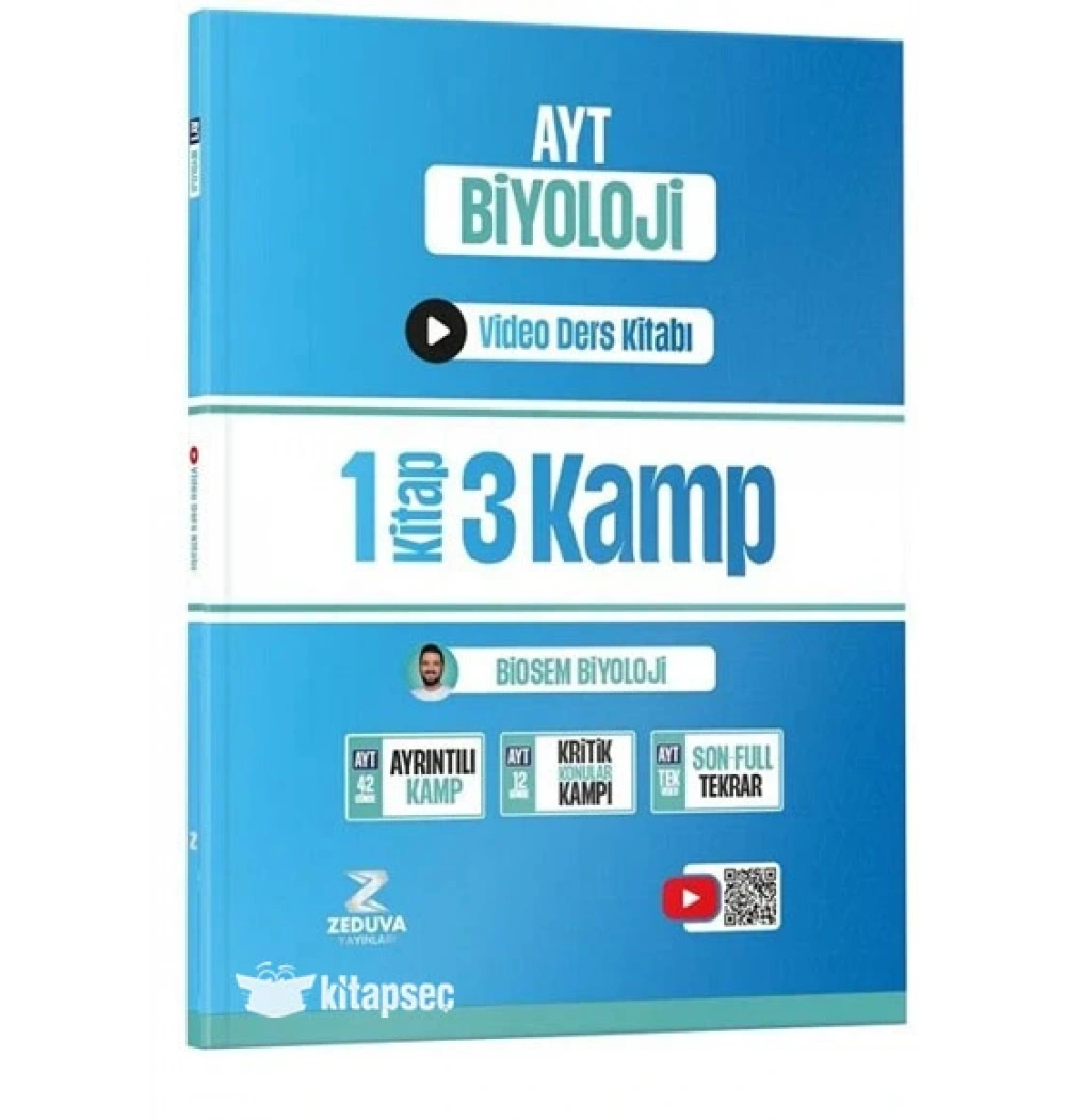 AYT BİYOLOJİ VİDEO DERS KİTABI 1 KİTAP 3 KAMP ZEDUVA YAYIN