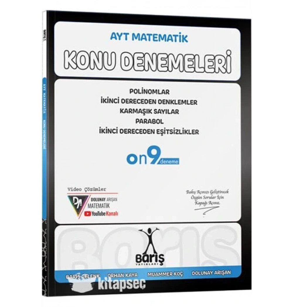 Ayt Matematik Konu Denemeleri Polinomlar 2.Derece Denklemler On9 Deneme Barış Yayın