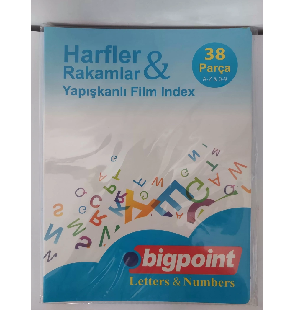 Bigpoint Harfler & Rakamlar Yapışkanlı Film İndex (38 Parça)
