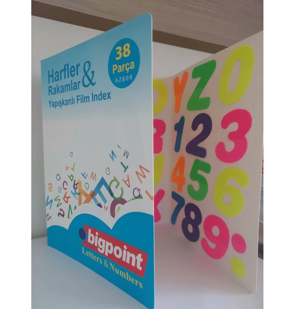 Bigpoint Harfler & Rakamlar Yapışkanlı Film İndex (38 Parça)