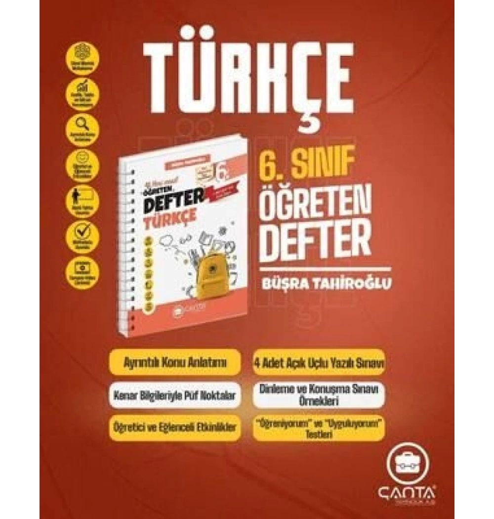 Çanta 6.Sınıf Türkçe Öğreten Defter 0