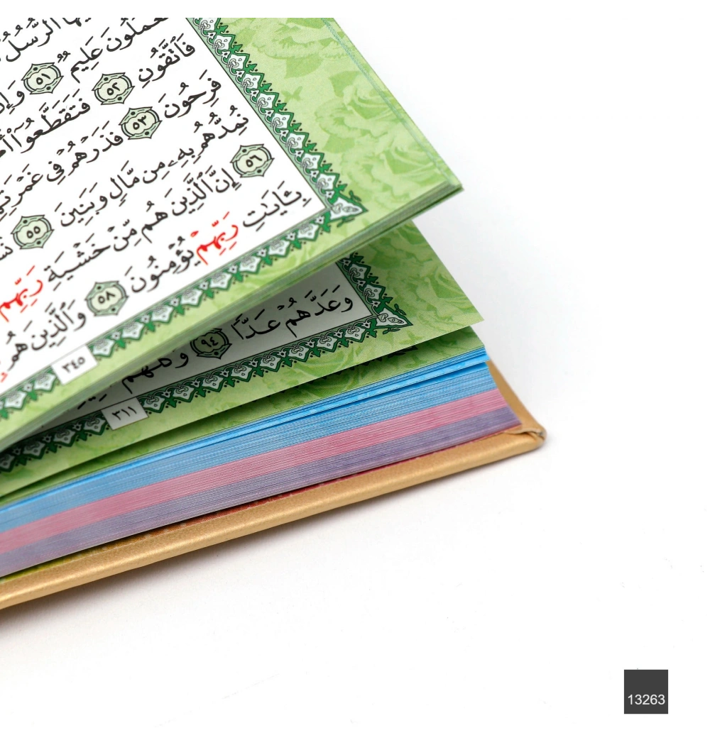 Çanta Boy Medine Hatlı Arapça Gökkuşağı Termo Deri Kuran-ı Kerim