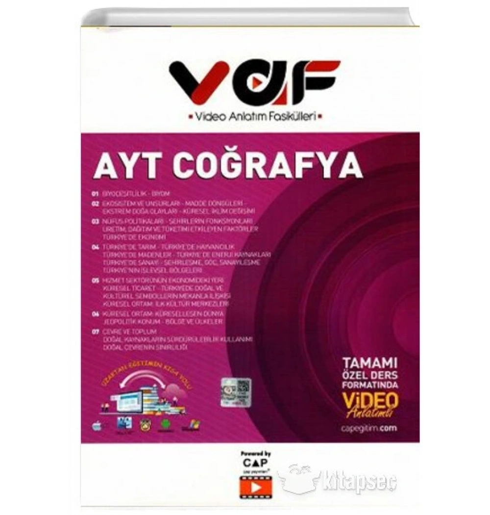 Çap Ayt Coğrafya Video Anlatım Fasikülleri