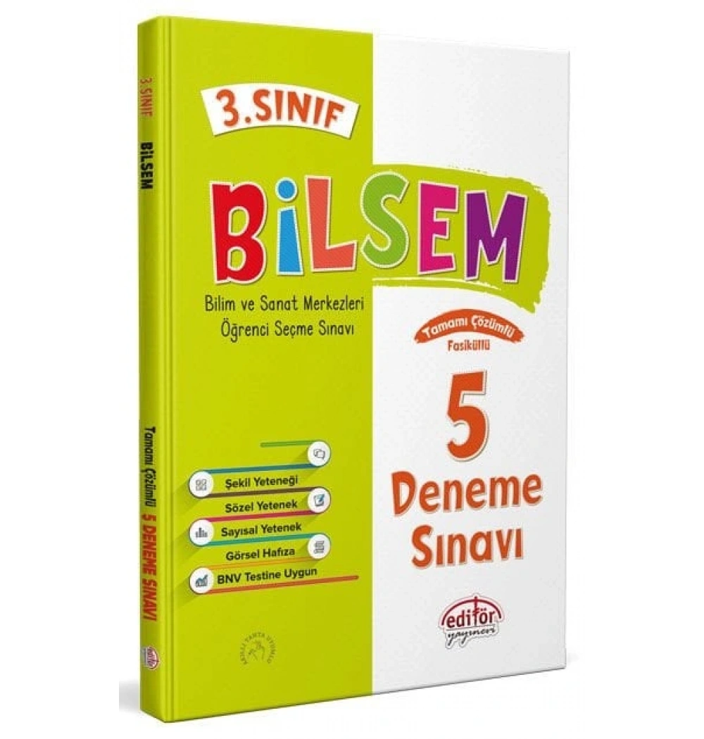 Editör 3.Sınıf Bilsem Çözümlü 5 Deneme Sınavı