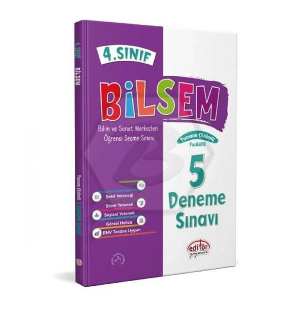 Editör 4.Sınıf Bilsem Çözümlü 5 Deneme Sınavı
