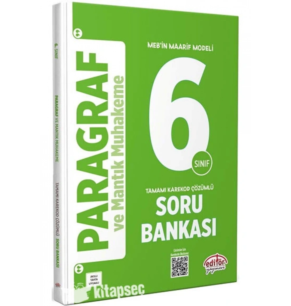 Editör 6.Sınıf Paragraf Ve Mantık Karekod Çözümlü Soru Bankası