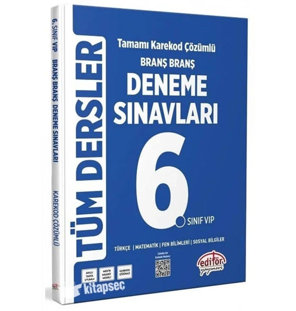 EDİTÖR 6.SINIF VIP TÜM DERSLER BRANŞ DENEME SINAVLARI