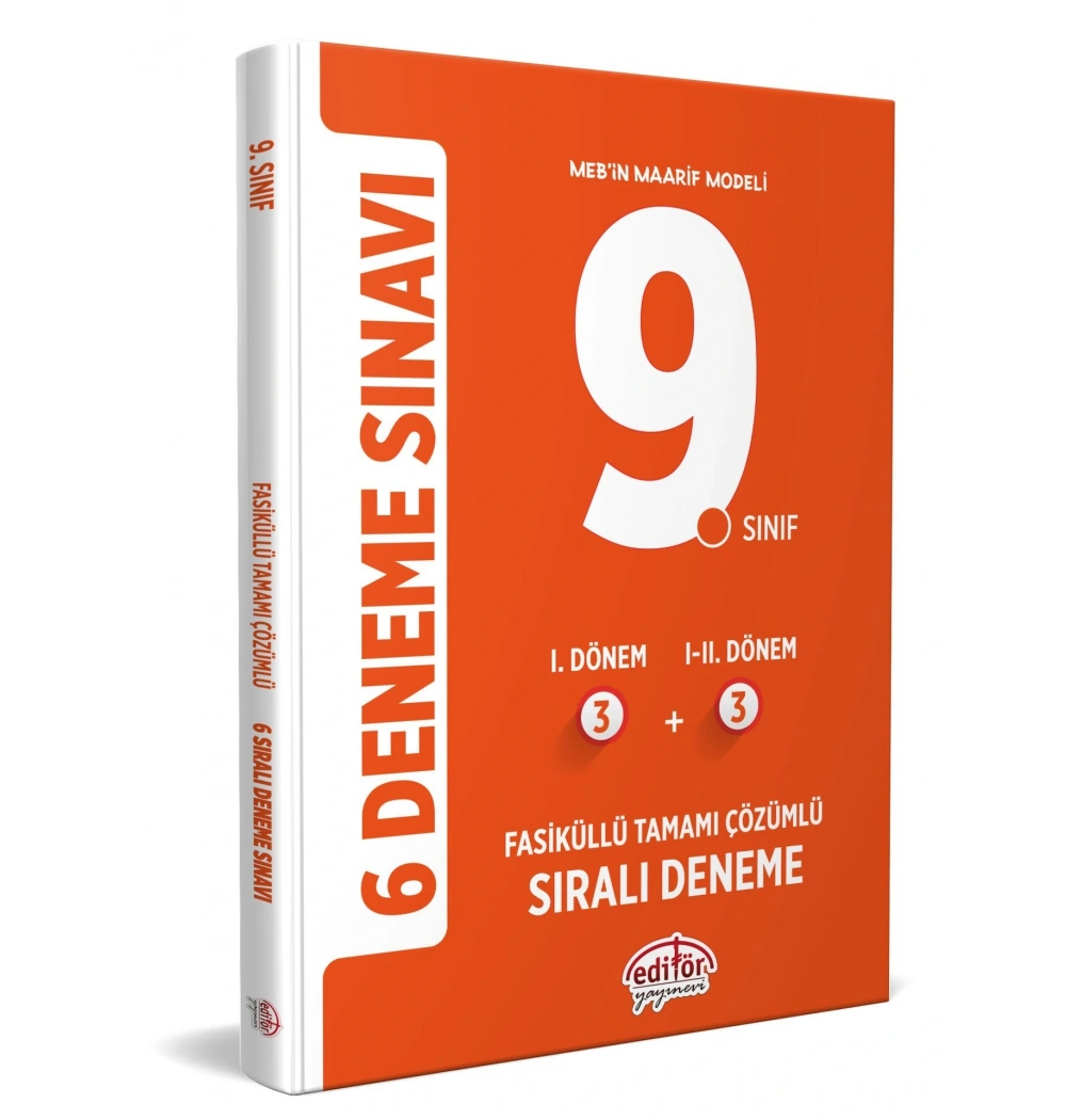 EDİTÖR 9.SINIF 3+3 SIRALI 6 DENEME ÇÖZÜMLÜ