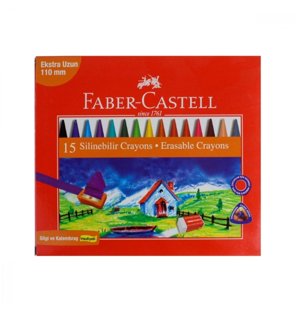 Faber Silinebilir Mum Boya 15 Renk 5281122715