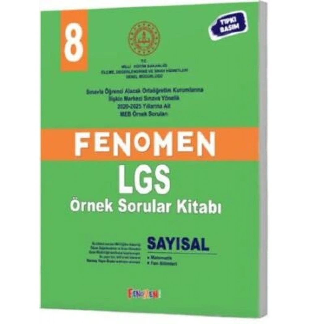 FENOMEN 8.SINIF SAYISAL ÖRNEK SORULAR KİTABI