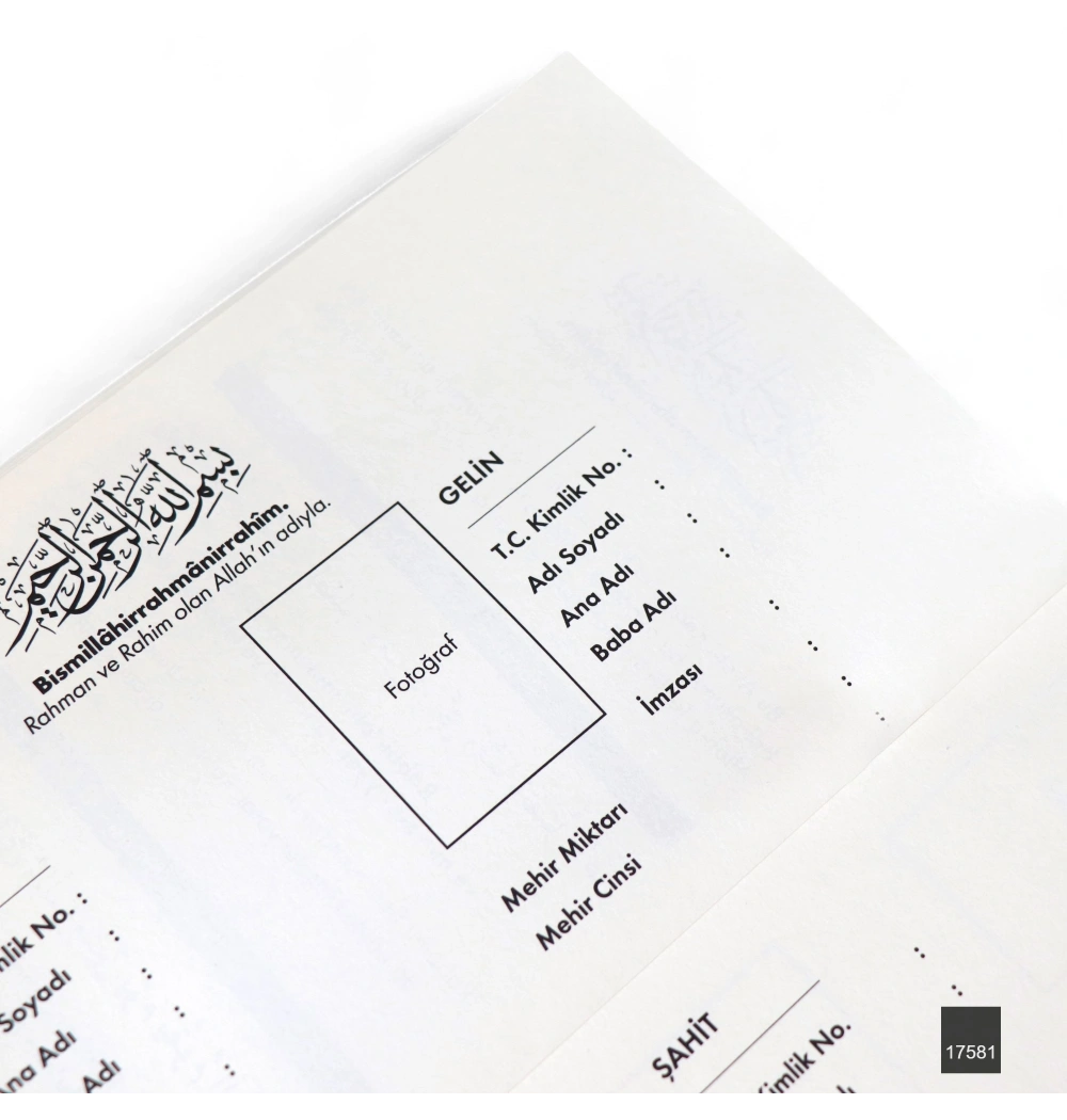 FN 12x21,5 Tel Dikiş Dini Nikah Akdi Aile Cüzdanı Defteri