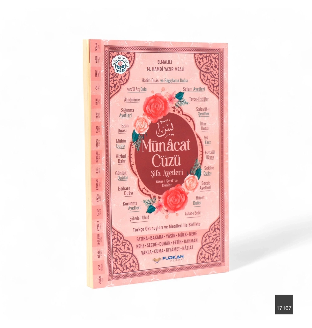 FN Orta Boy 224 Sayfa Münacat Cüzü Karton Kapak Yasin -  Pembe