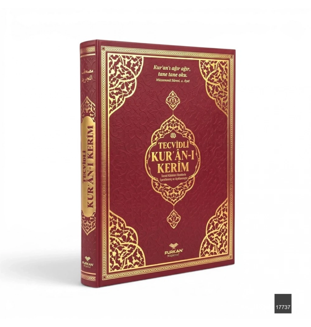 Furkan 17740 Cami Boy Tecvidli Kuranı Kerim Termo Deri Cilt Bordo Renk