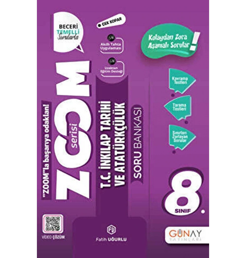 Günay 8.Sınıf İnkilap Tarihi Soru Bankası Zoom Seri
