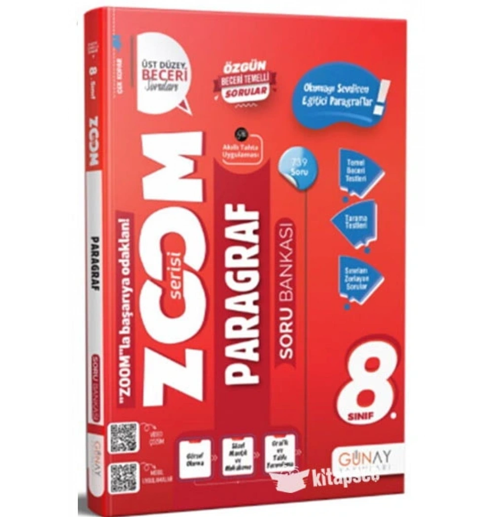 Günay 8.Sınıf Paragraf Soru Bankası Zoom Serisi