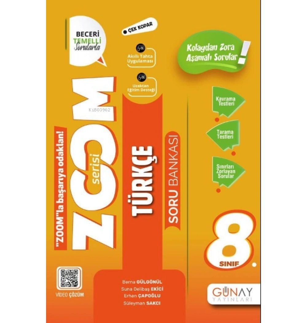 Günay 8.Sınıf Zoom Serisi Türkçe Soru Bankası