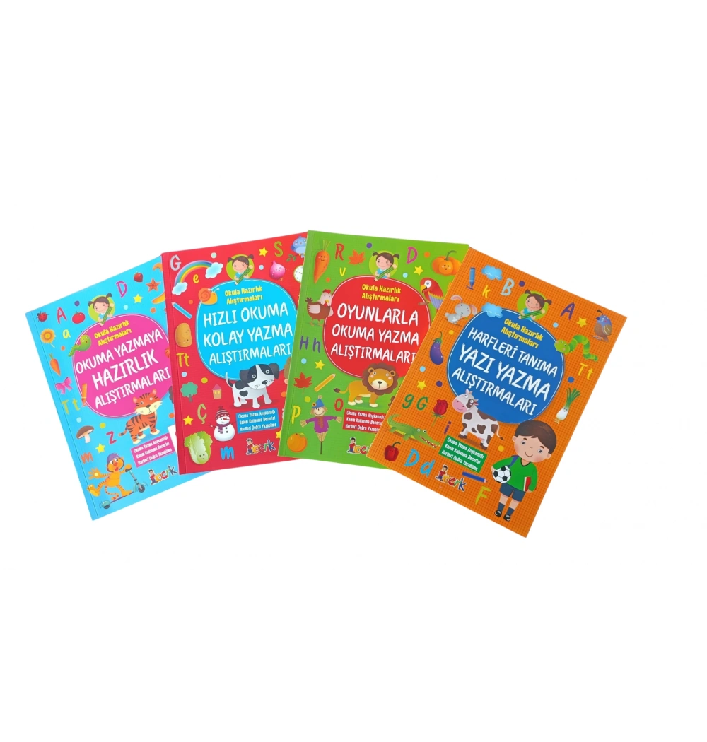 Harfleri Tanıma Yazı Yazma Hızlı Okuma Oyunlarla Alıştırmalar 4 Kitap Bıcırık