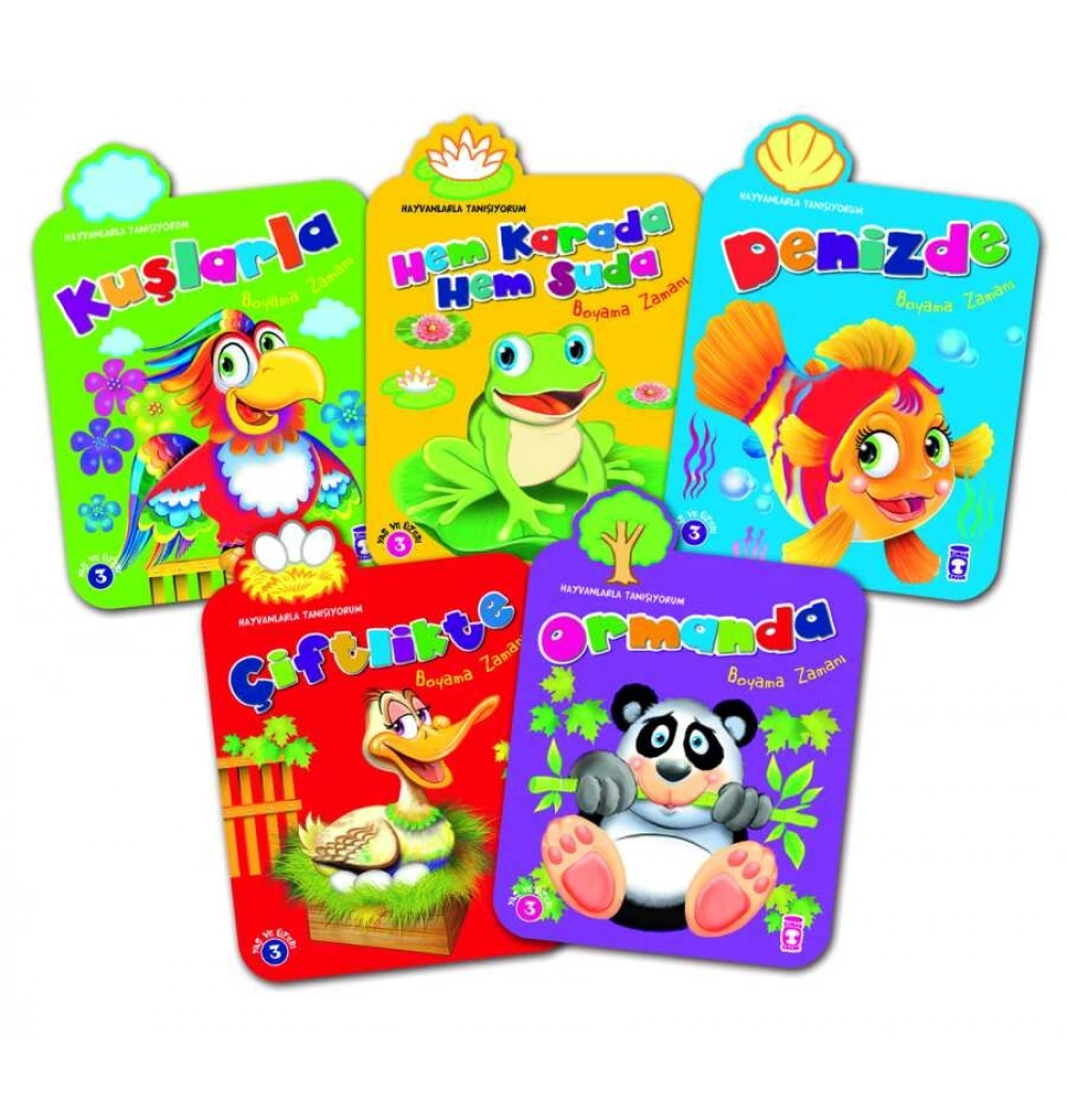 Hayvanlarla Tanışıyorum Boyama 5 Li Set Timaş