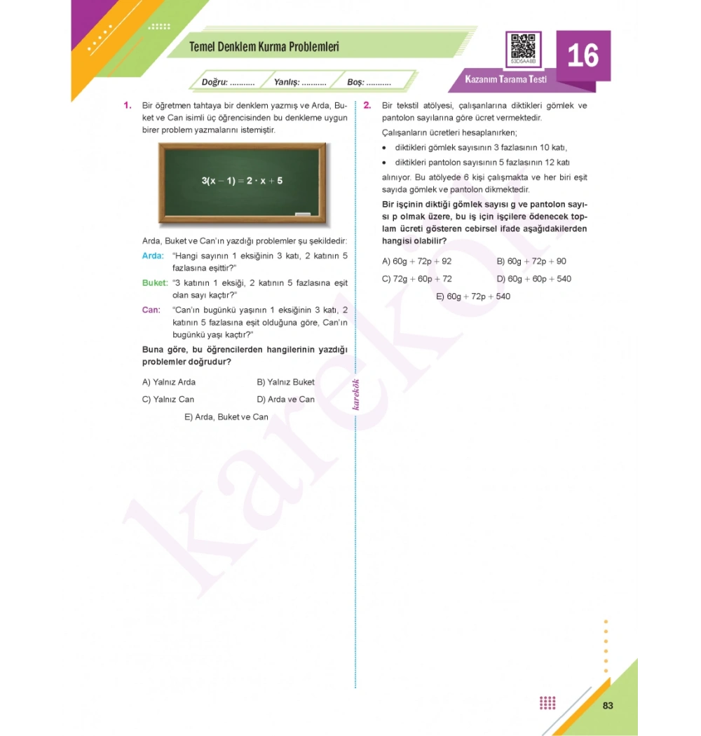 HER KAZANIMDAN BİR SORU TYT MATEMATİK KAREKÖK