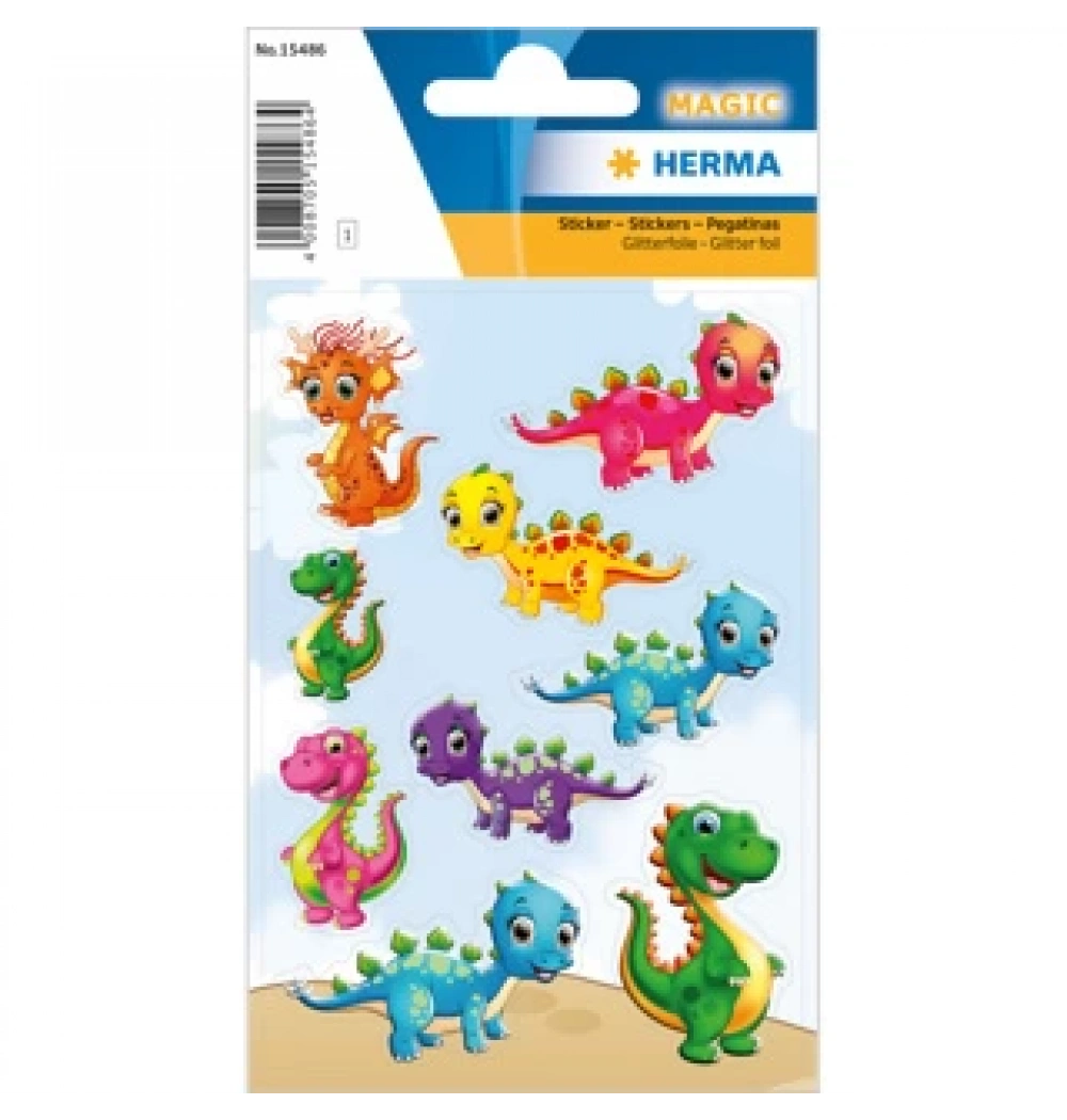 Herma Magıc Etiket Simli Minik Dinolar 15486