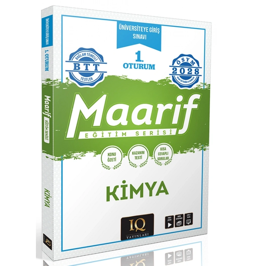 Iq Üniversiteye Giriş Sınavı 1.Oturum Kimya Maarif Eğitim Serisi