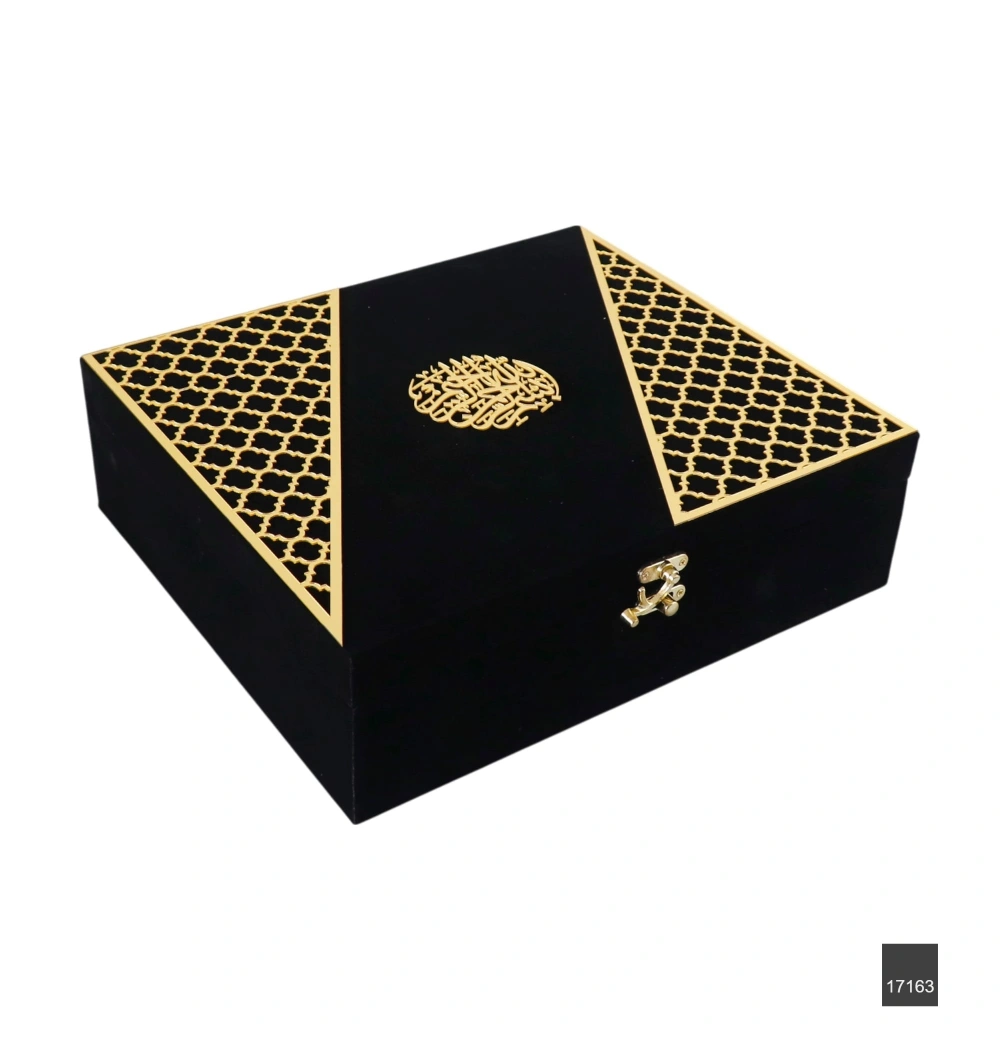 İstanbul Serisi Lüks Kadife Kuran Kutusu - Siyah