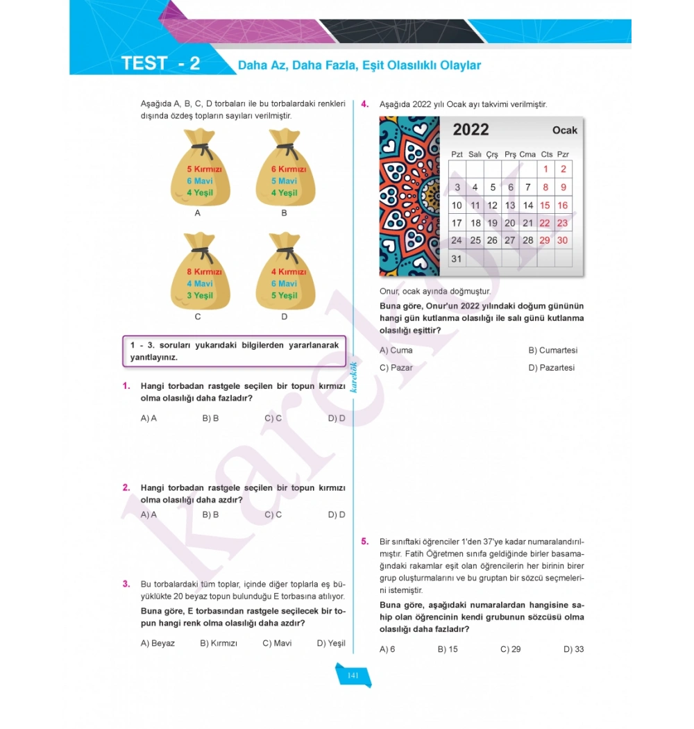 Karekök 8.Sınıf Lgs Matematik Soru Bankası 376 SAYFA
