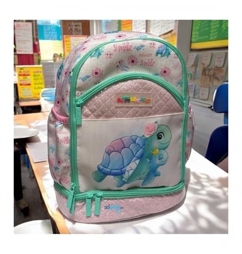 KAUKKO KIDS ANAOKUL ÇANTASI (TURTLE) V6027 KARINCA ÇANTA