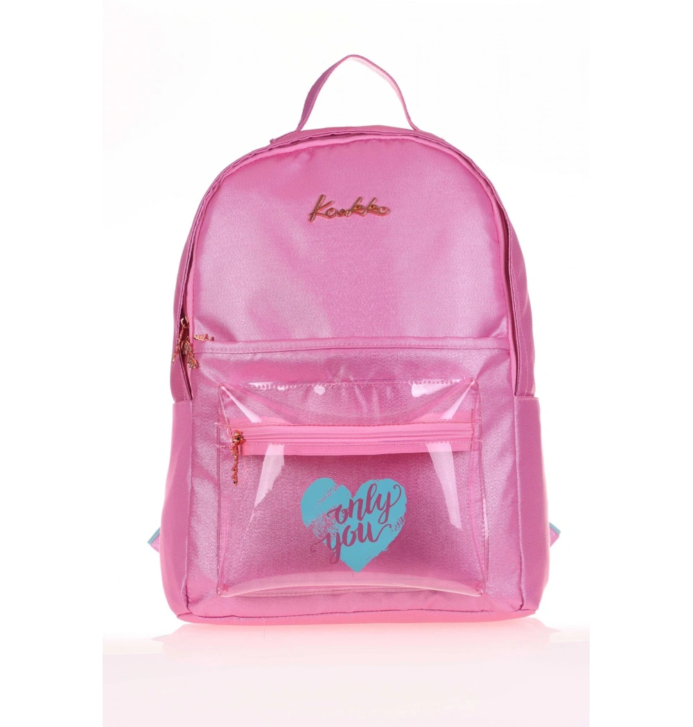 KAUKKO SPARKLE SIRT ÇANTASI TRANSPARAN PEMBE K1572 KARINCA ÇANTA