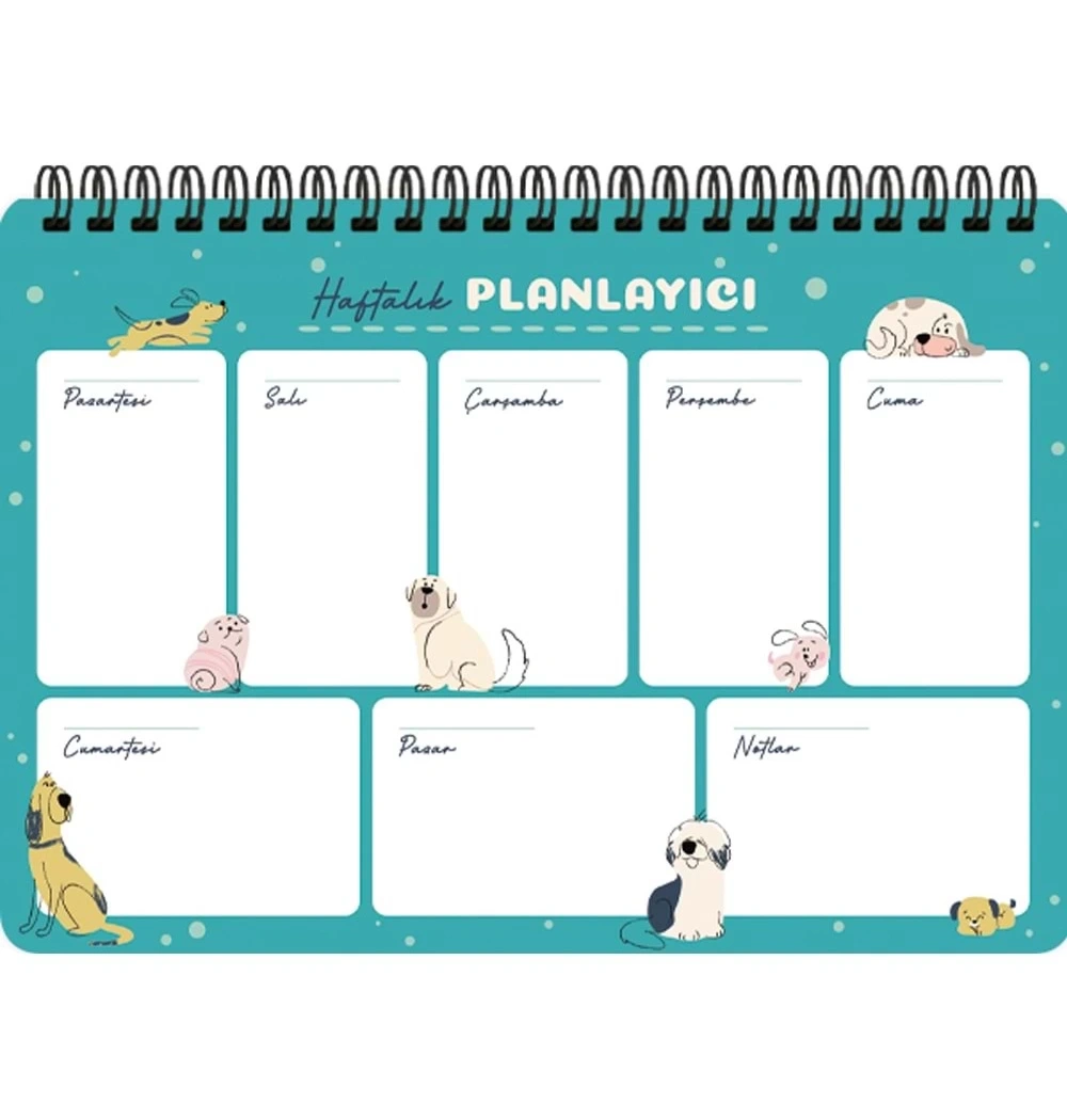Keskin 17*24 Spiralli Planner - Sevimli Köpekler 830157-99