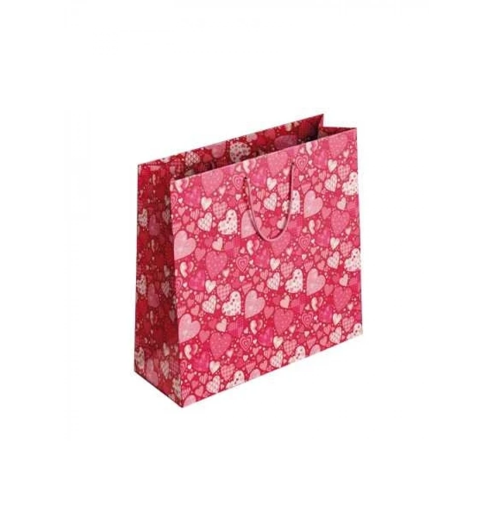 Keskin Color Karton Çanta K3 - Pembe Kalpler 170124-99