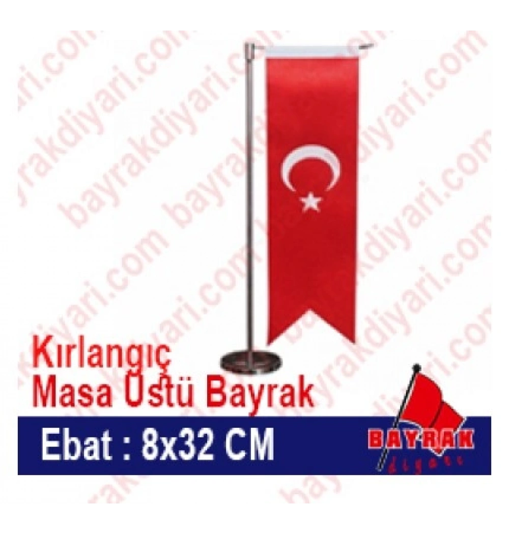 Kırlangıç Bayrak Türk Masa Bayrağı 8X32