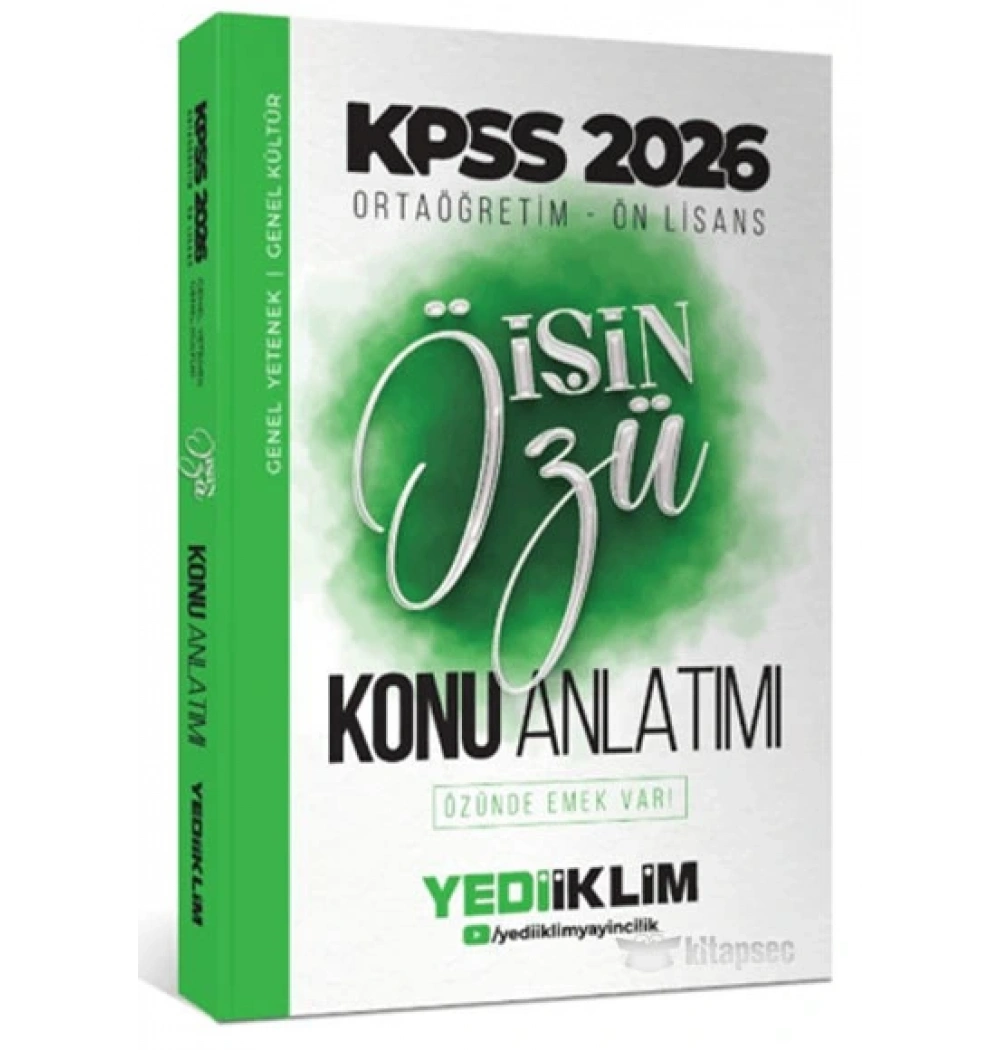 Kpss 2026 Ortaöğretim Önlisans Konu Anlatımı İşin Özü Yediiklim