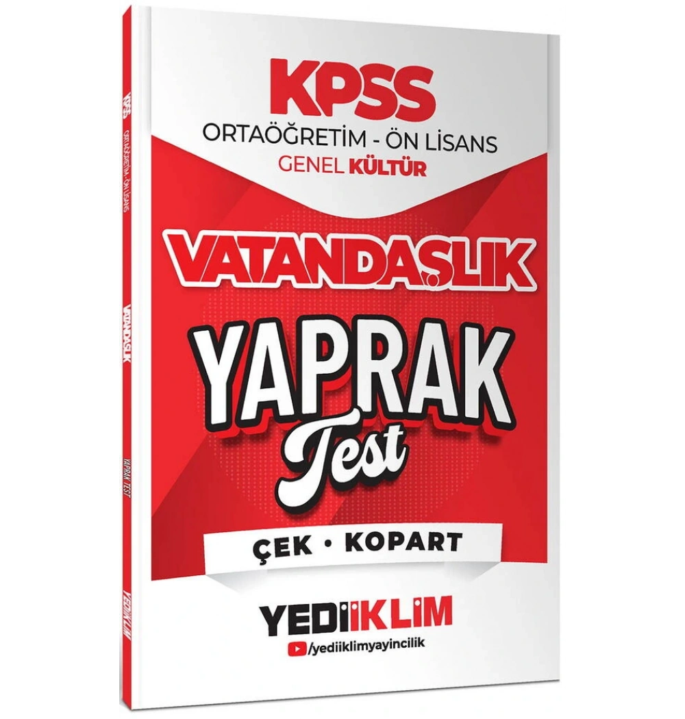 Kpss Ortaöğretim Önlisans Gk Vatandaşlık Yaprak Test Yediiklim