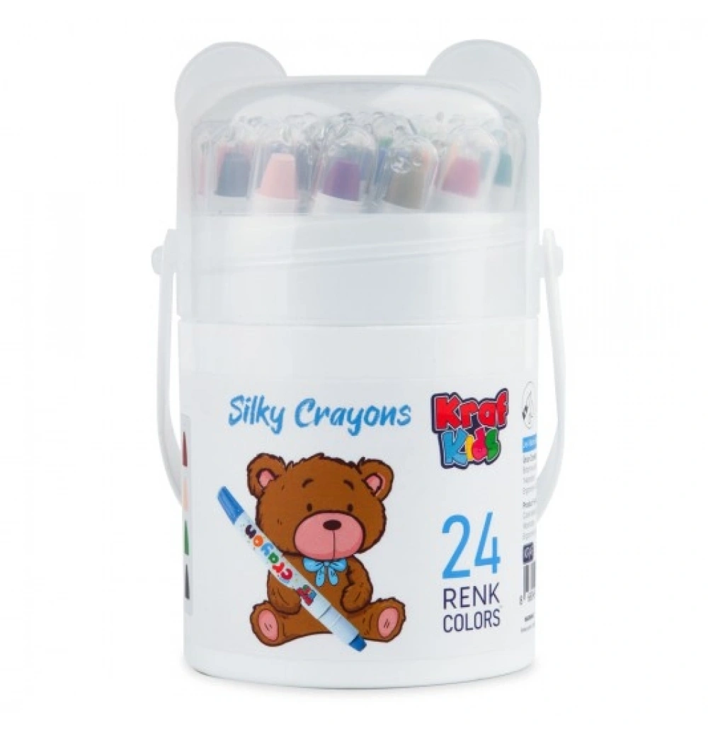 KRAF KIDS PASTEL BOYA SILKY CRAYON 24 LI KK505