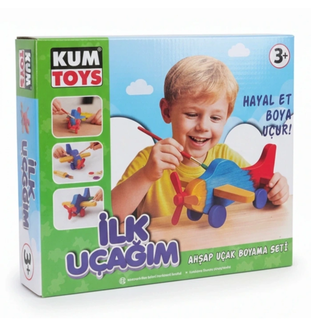KUMTOYS İLK UÇAĞIM AHŞAP BOYAMA SETİ