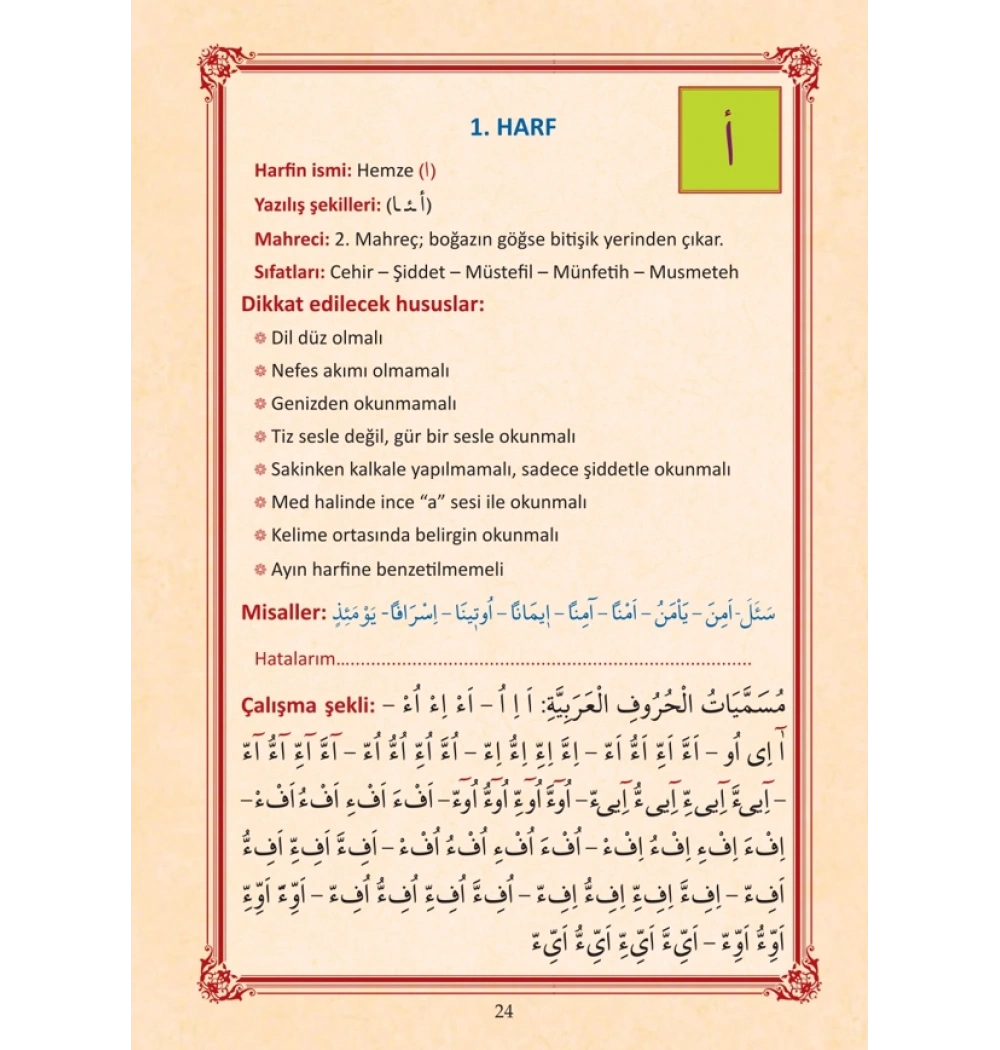 Kuranı Kerimi Tecvid İle Okumaya Hazırlık Elifbası Hatice Yıldız Yasin