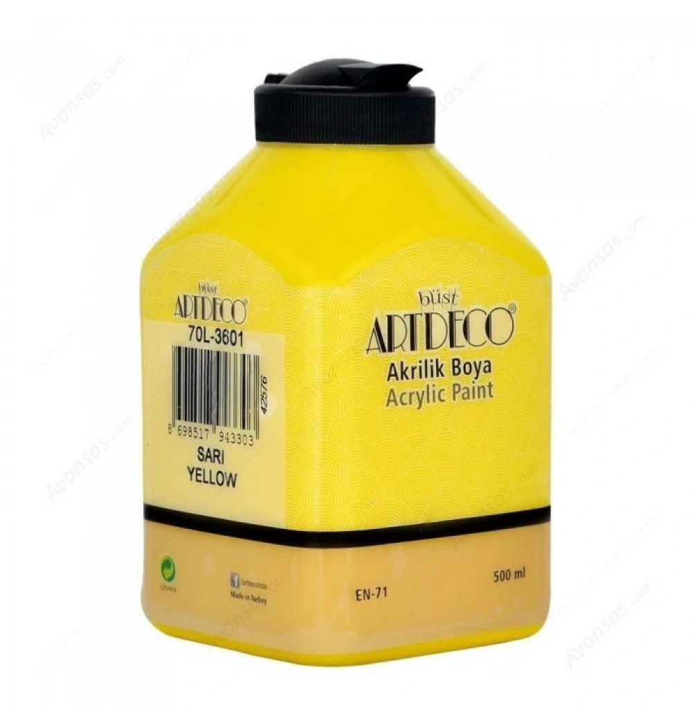 Lisans Artdeco Akrilik Boya 500 Ml Sarı V-Y-070L-3601