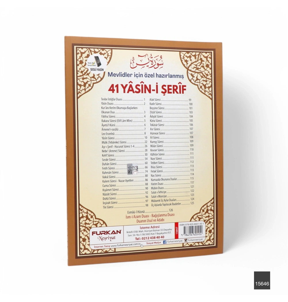 Marifet Cami Boy 128 Sayfa 3lü Karton Kapak 41 Yasin