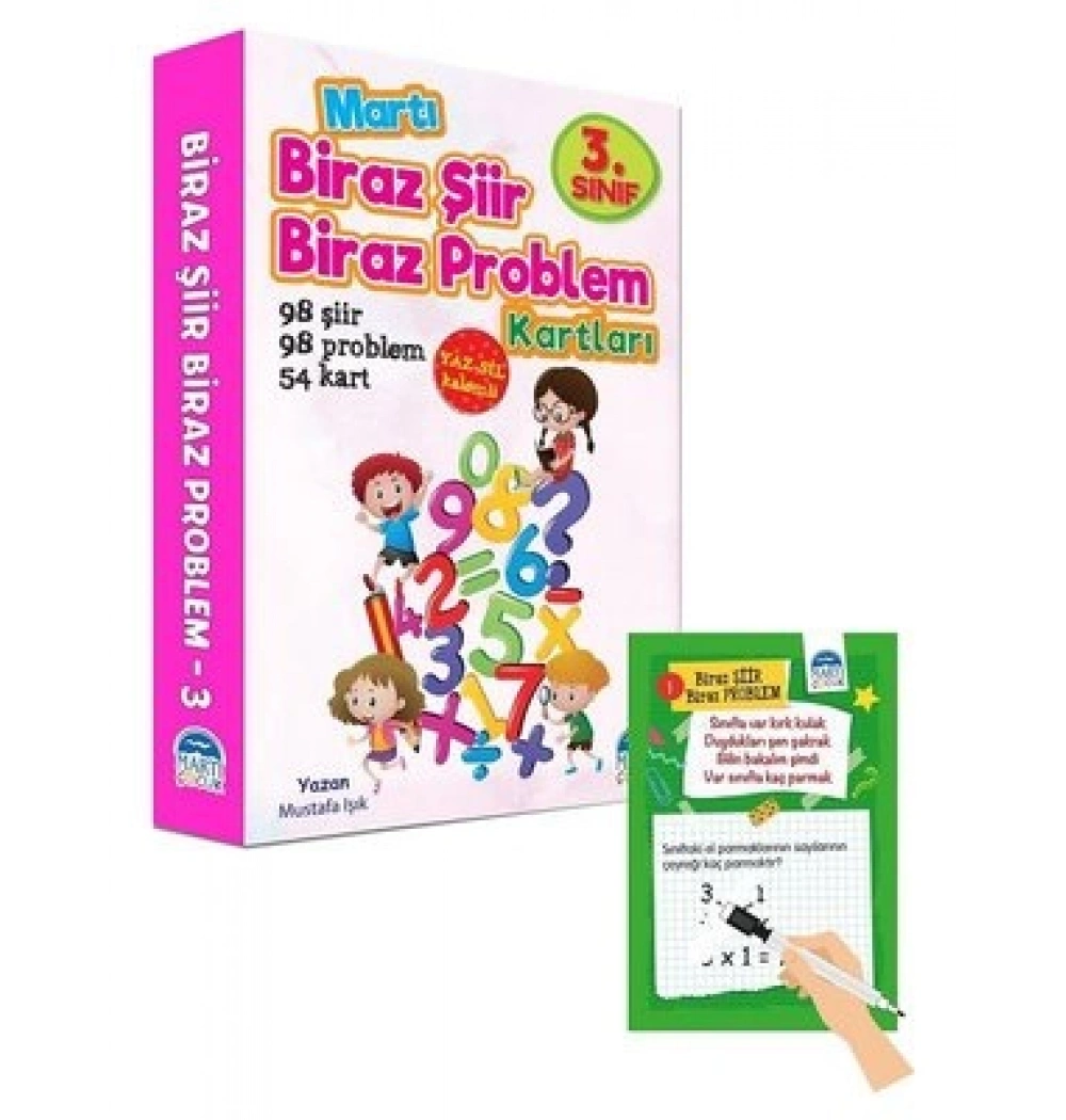 MARTI 3.SINIF BİRAZ ŞİİR BİRAZ PROBLEM KARTLARI YAZ SİL KALEMLİ
