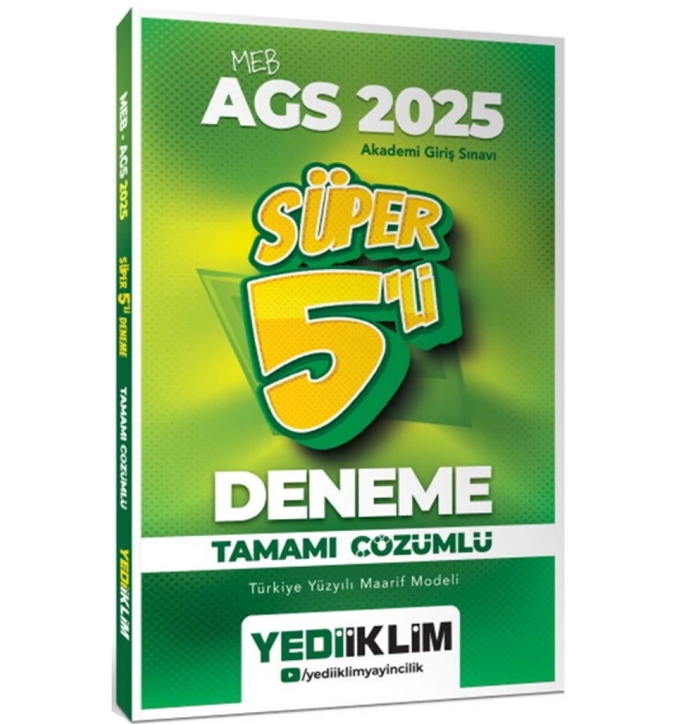 Meb Ags Süper 5 Li Çözümlü Deneme Yediiklim