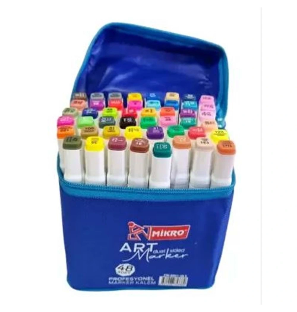 Mikro 48 Li Çift Taraflı Marker Kalem Zw-8001-48